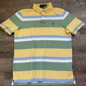 Polo Ralph Lauren Classic Fit Striped Short Sleeve Polo Shirt Mens Size Medium